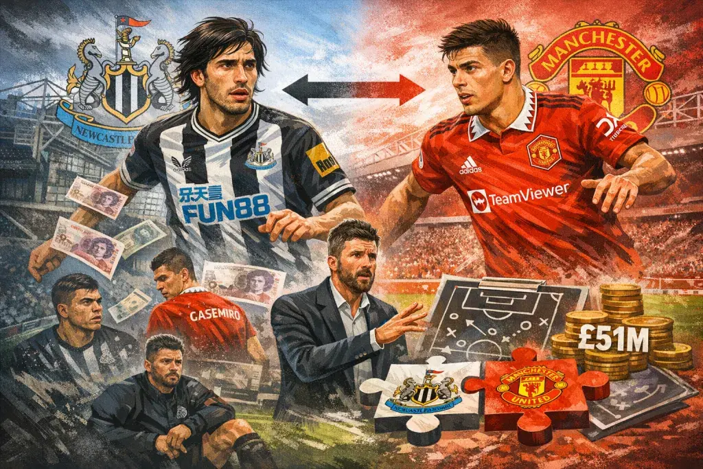 Manchester United Pursue Tonali Through Ugarte Exchange as Midfield Rebuild Intensifies