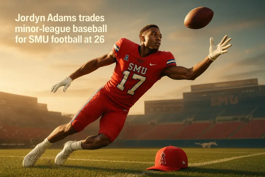 Jordyn Adams trades minor-league baseball for SMU football at 26
